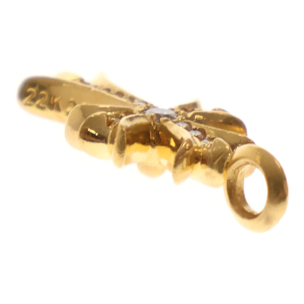 CHROME HEARTS(クロムハーツ) 22K TNY CRSF P/DMND タイニーファットクロス PAVE/パヴェダイヤ ネックレストップ ゴールド