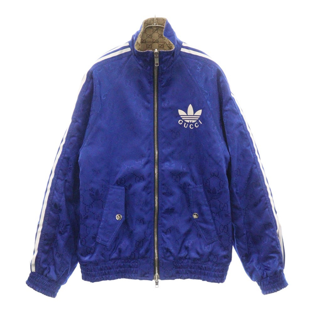 GUCCI(グッチ) 23SS ×GG Canvas Reversible Jacket GGキャンバス リバーシブルジップアップジャケット ブラウン/ブルー 723883 ZAKX1