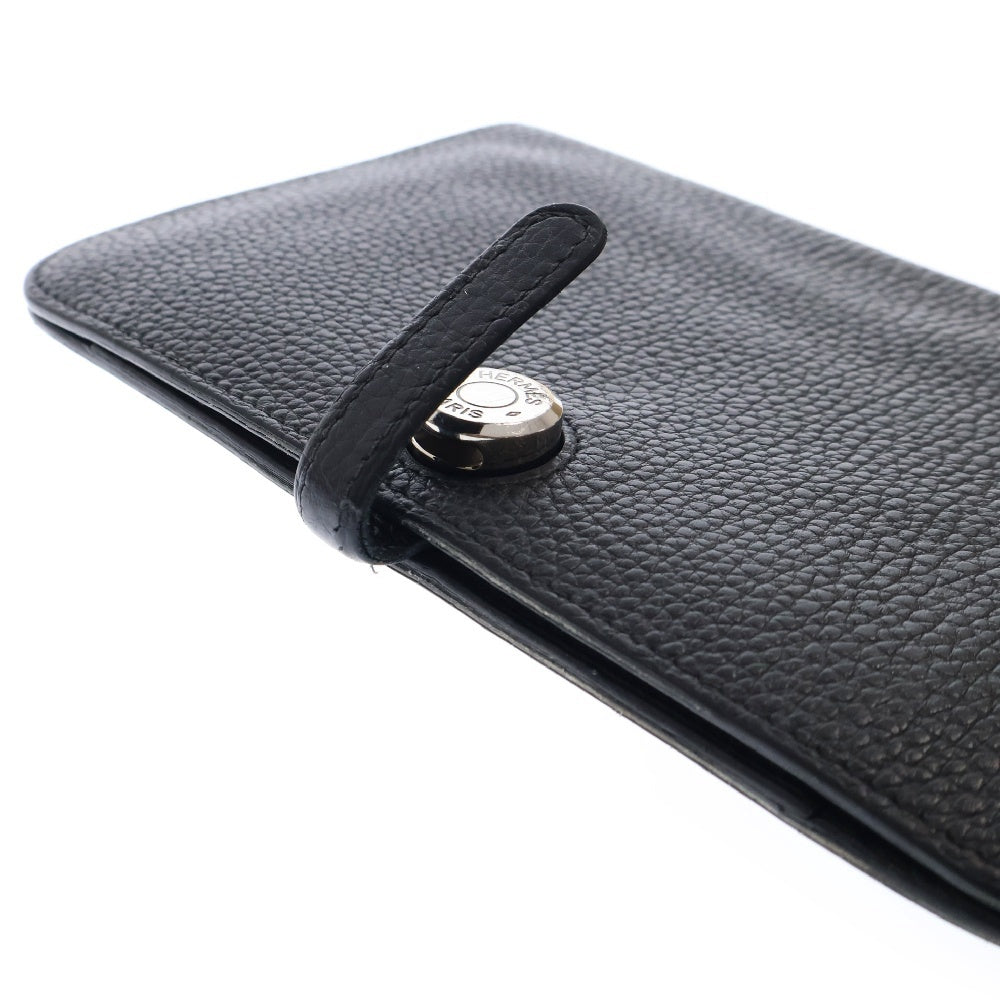 HERMES(エルメス) ドゴンGM Y刻印 SV金具レザー長財布 ウォレット ブラック