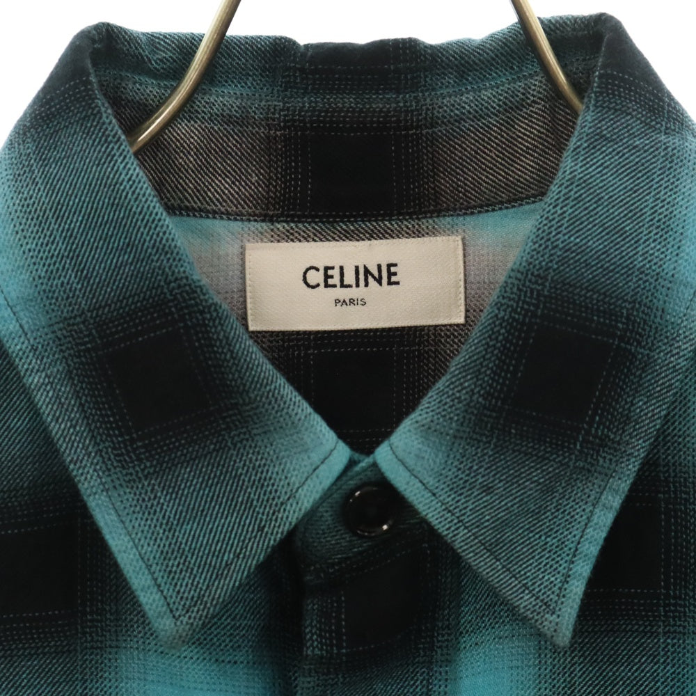CELINE(セリーヌ) 23SS グラデーションレインボーチェック長袖シャツ マルチカラー 2C574952T