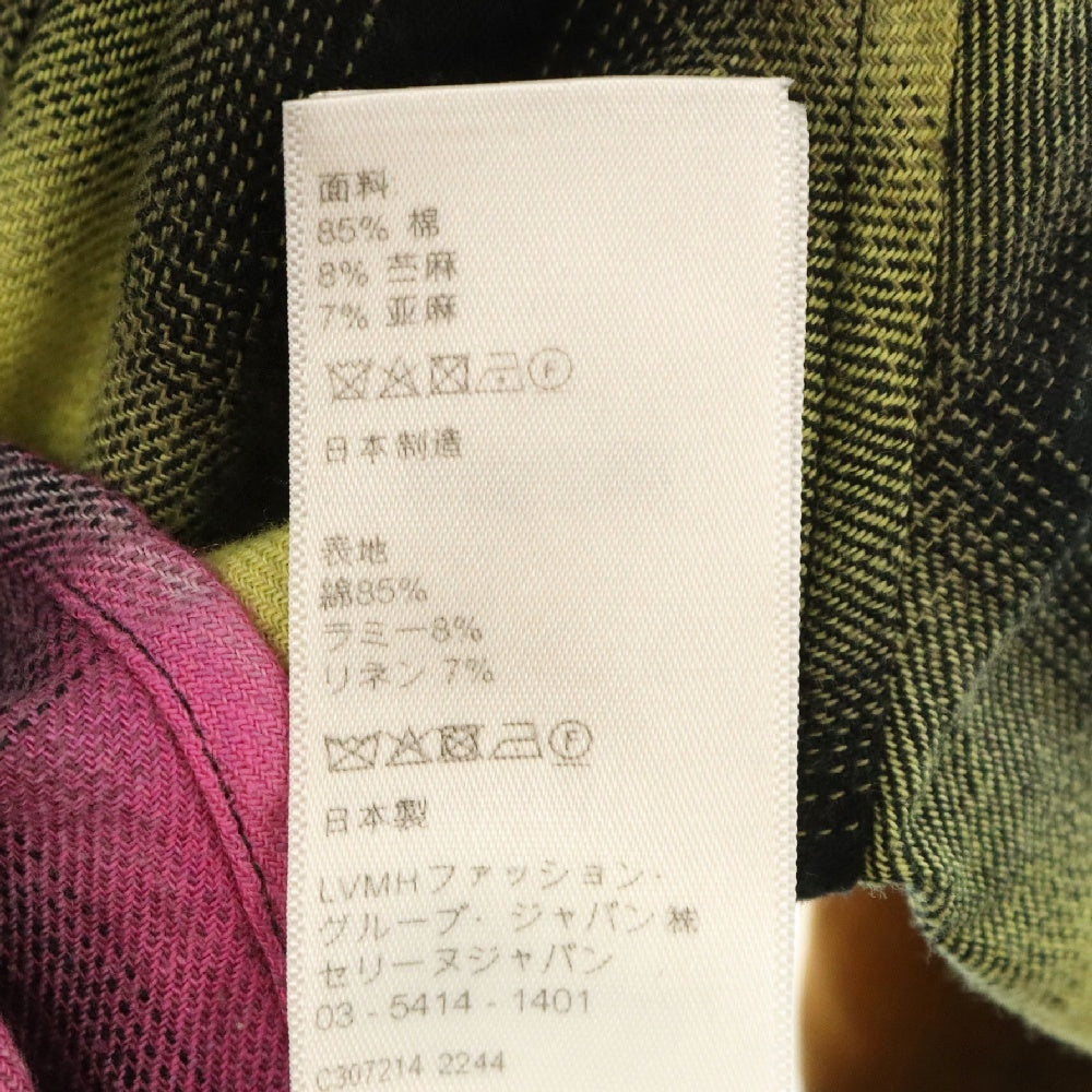CELINE(セリーヌ) 23SS グラデーションレインボーチェック長袖シャツ マルチカラー 2C574952T