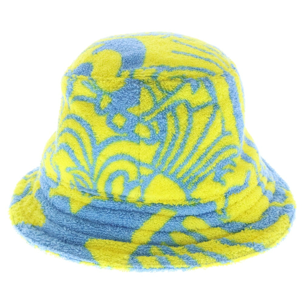 CHROME HEARTS(クロムハーツ) HAT U CHUM FBRC クロスパッチ 総柄パイルバケットハット ブルー/イエロー