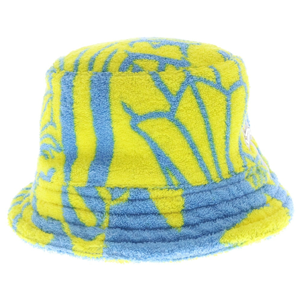 CHROME HEARTS(クロムハーツ) HAT U CHUM FBRC クロスパッチ 総柄パイルバケットハット ブルー/イエロー