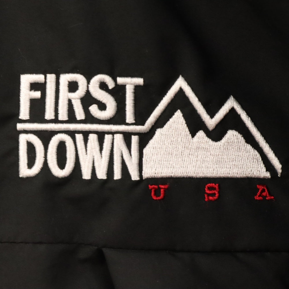 FIRST DOWN(ファーストダウン) USA フロントロゴ ダウンジャケット フーディ ブラック F542053