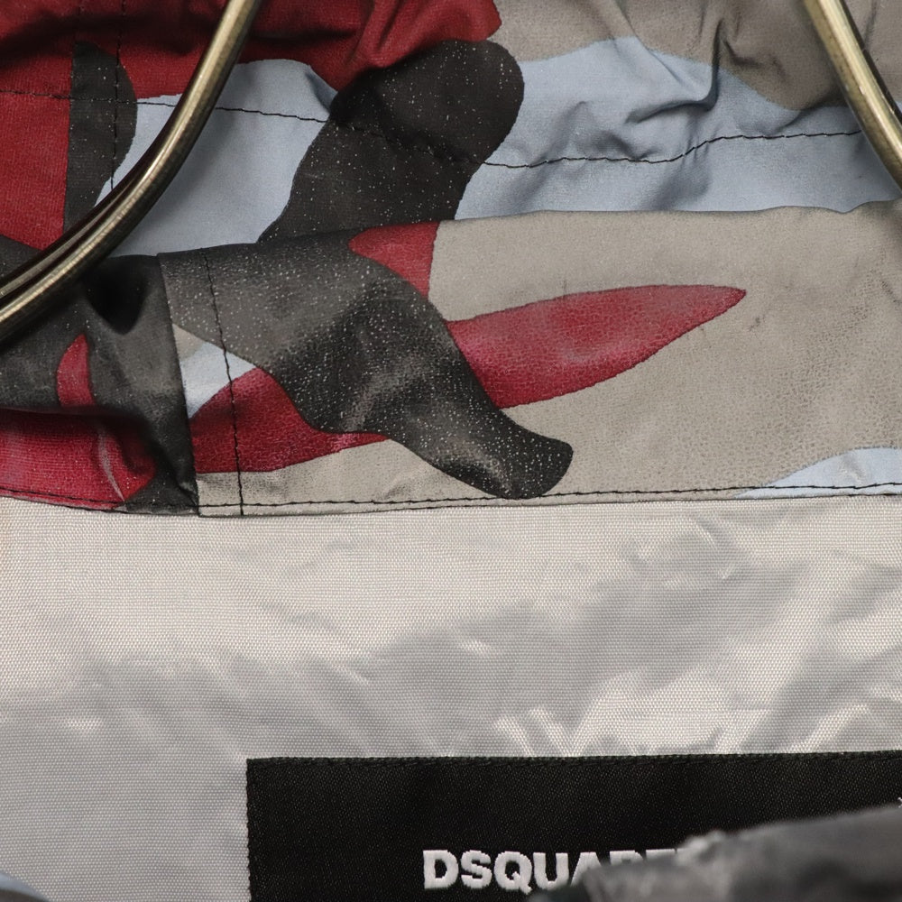 DSQUARED2(ディースクエアード) COATED CAMOUFLAGE ZIP WINDBREAKER SPORTS JACKET カモ柄リフレクターナイロンジップアップジャケット マルチ S74AM1161