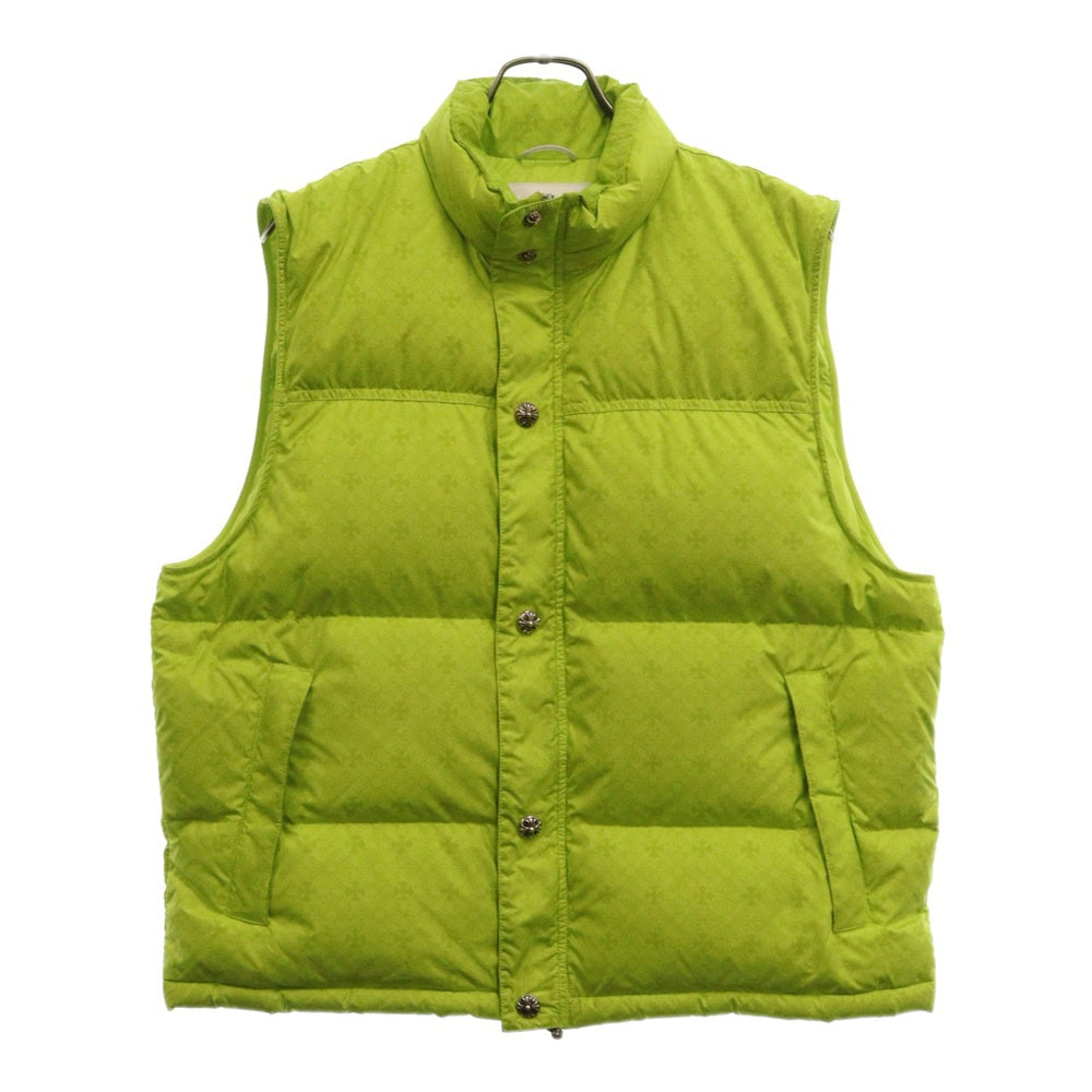 CHROME HEARTS(クロムハーツ) STIFF VEST スティッフ CHプラス総柄クロスボールボタンナイロンダウンベスト グリーン