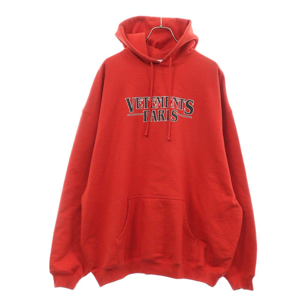 VETEMENTS(ヴェトモン) 23AW PARIS LOGO HOODIE パリス ロゴ プルオーバースウェットパーカー フーディー レッド UE54HD500R