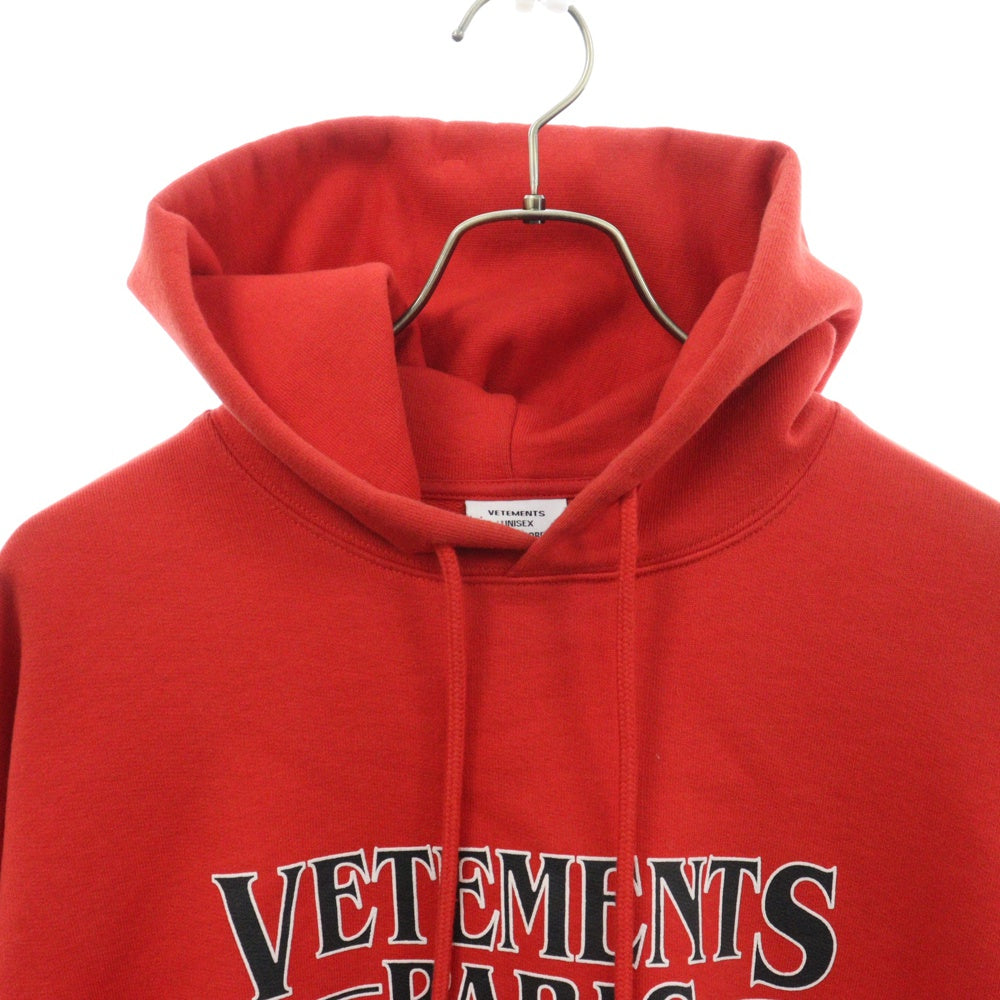 VETEMENTS(ヴェトモン) 23AW PARIS LOGO HOODIE パリス ロゴ プルオーバースウェットパーカー フーディー レッド UE54HD500R