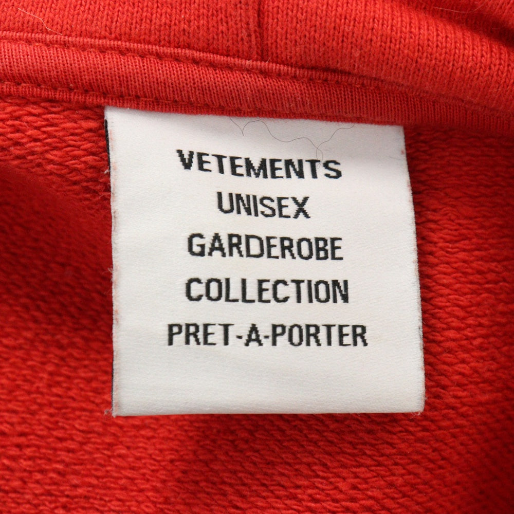 VETEMENTS(ヴェトモン) 23AW PARIS LOGO HOODIE パリス ロゴ プルオーバースウェットパーカー フーディー レッド UE54HD500R