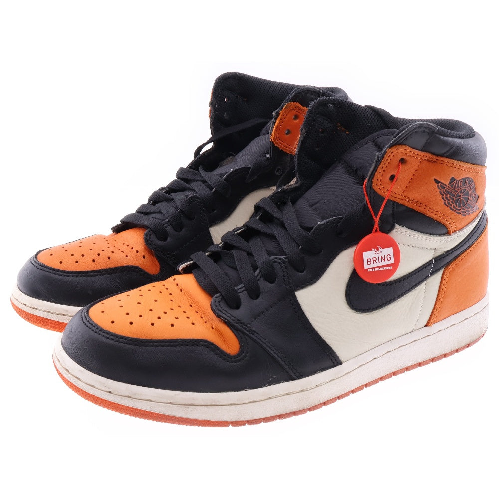 NIKE(ナイキ) AIR JORDAN 1 RETRO HIGH OG エアジョーダン 1 レトロ シャッタードバックボード ハイカットスニーカー US10/28cm 555088-005 オレンジ