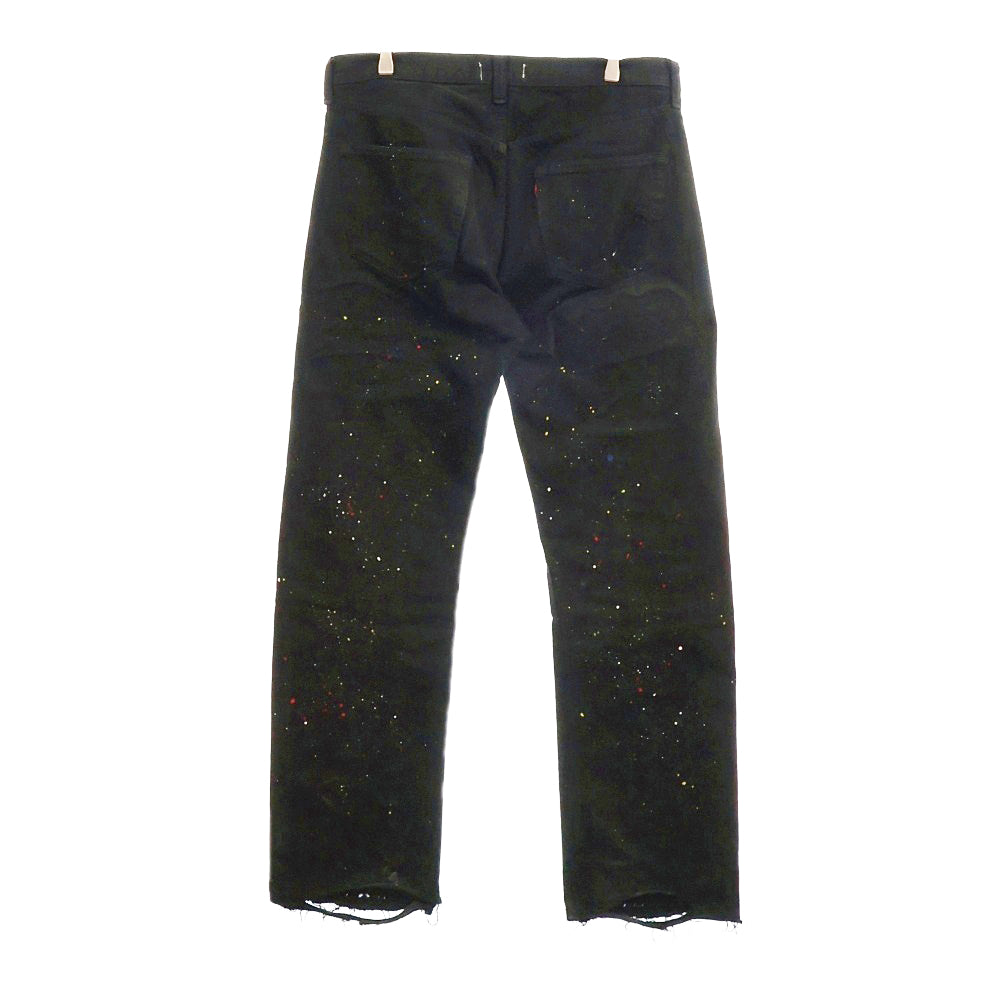Innocence NYC(イノセンス) Damage Denim Pants ダメージ加工ペイントステッチデニムパンツ ブラック INSTBK01