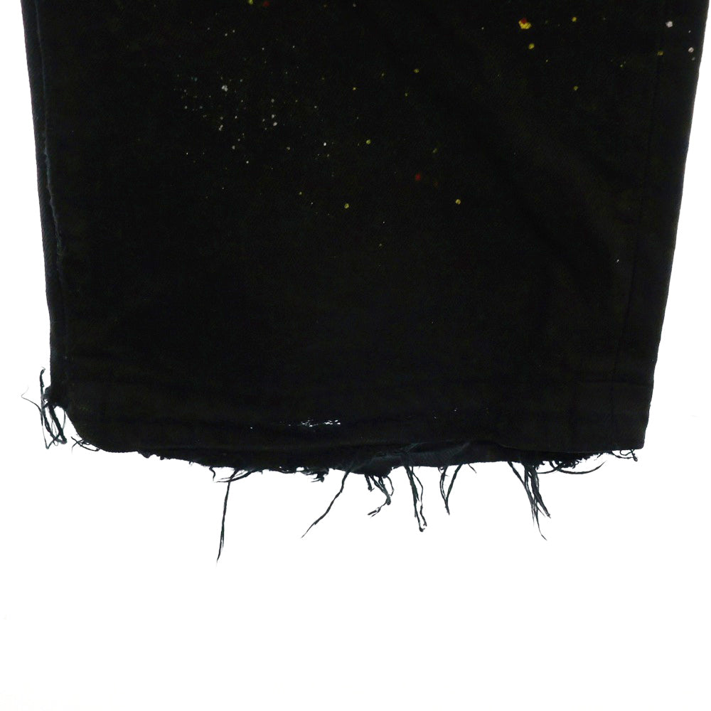 Innocence NYC(イノセンス) Damage Denim Pants ダメージ加工ペイントステッチデニムパンツ ブラック INSTBK01