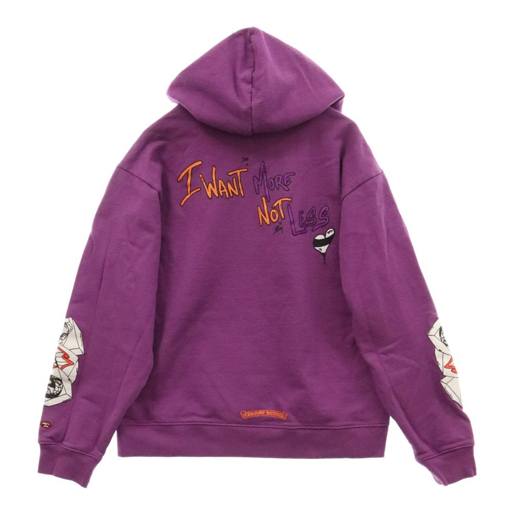 CHROME HEARTS(クロムハーツ) ×MATTY BOY I WANT MORE NOT LESS AN THAT'S THAT HOODIE マッティボーイ プリントプルオーバスウェットパーカー フーディー パープル