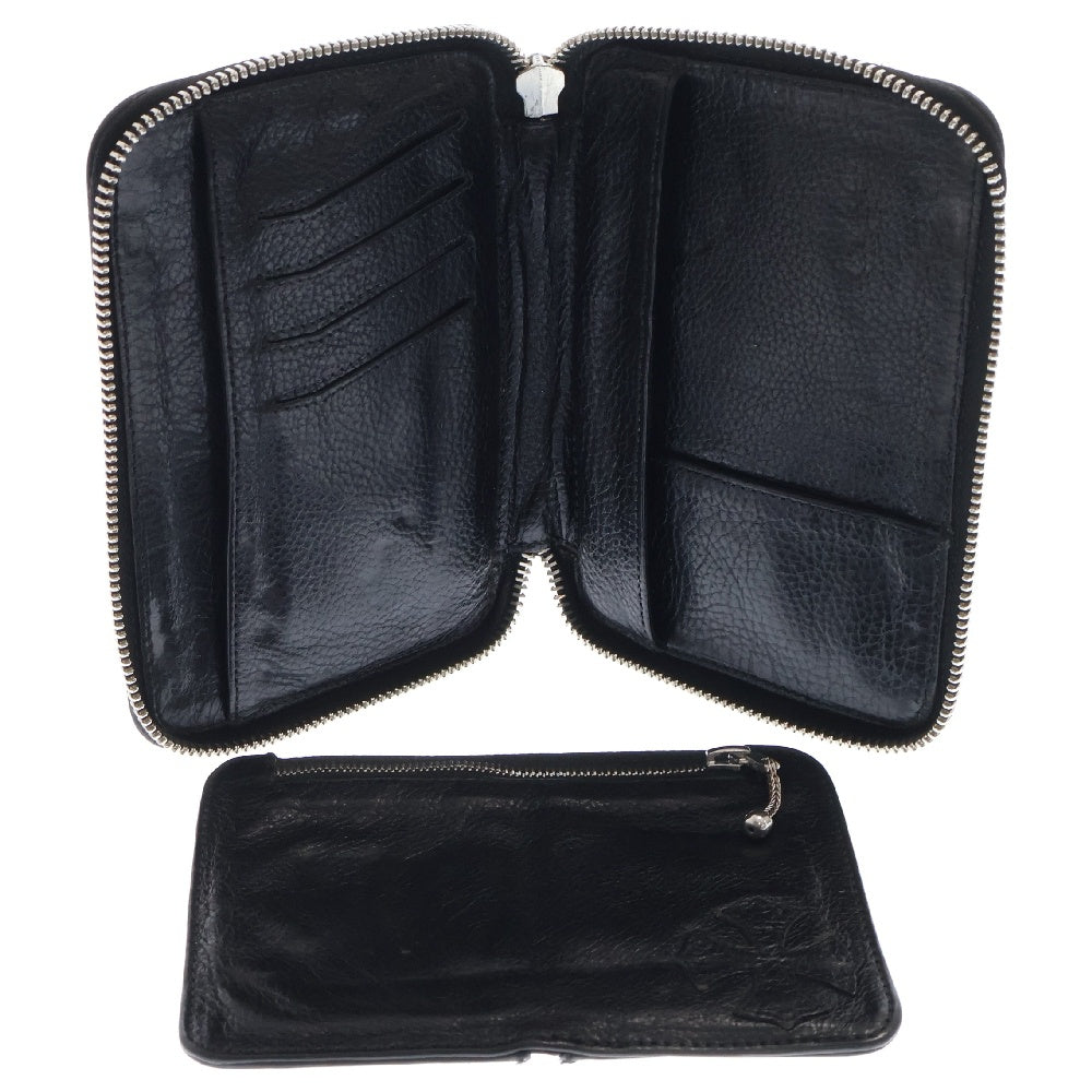 CHROME HEARTS(クロムハーツ) BANK ROBBER バンクローバー セメタリーパッチラウンドジップ レザーウォレット 財布 ブラック