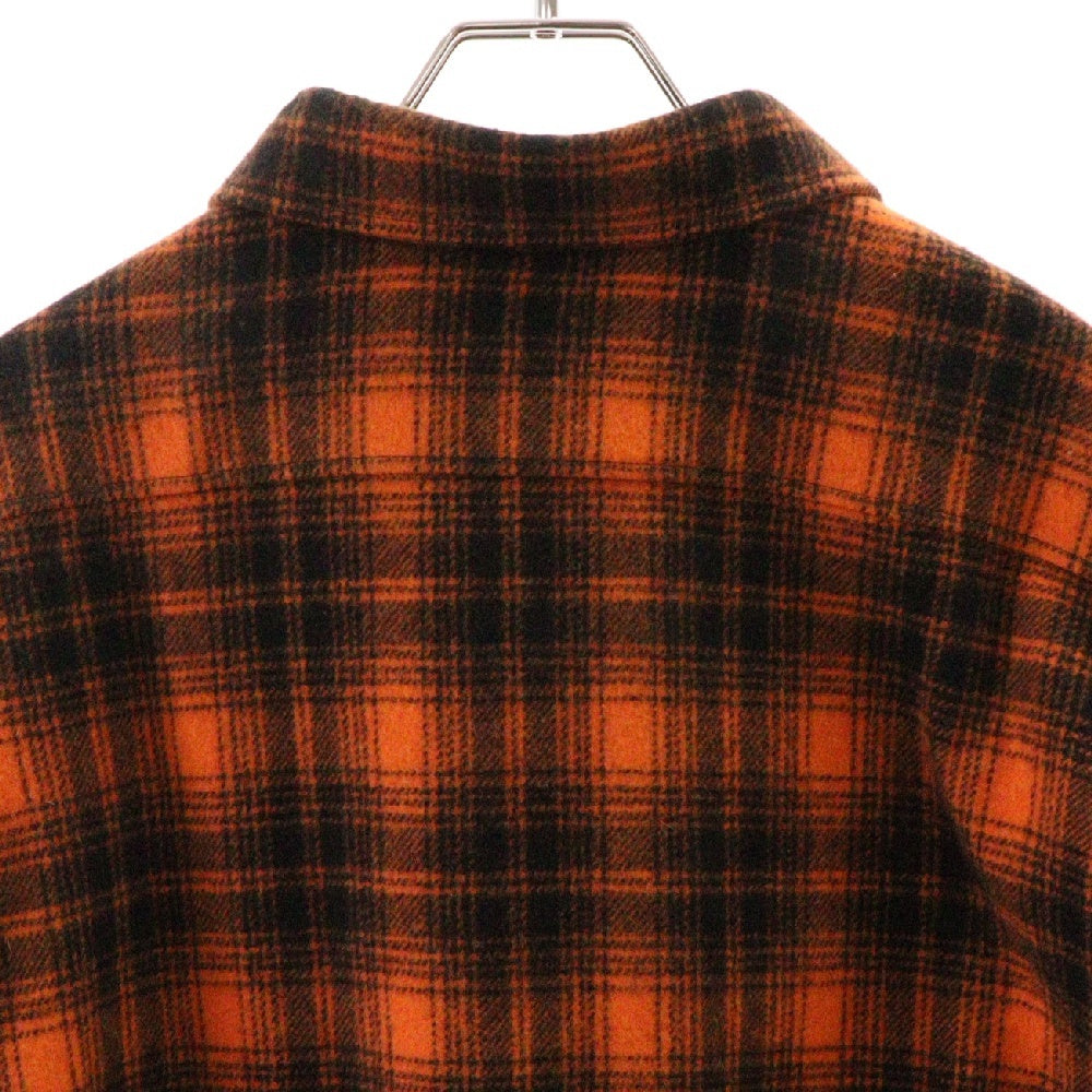 CELINE(セリーヌ) 22SS Loose Shirt in Checked Wool ウールチェックルーズ長袖シャツ ドラッグストアカラー ランバージャック オレンジ/ブラック 2C574073Q