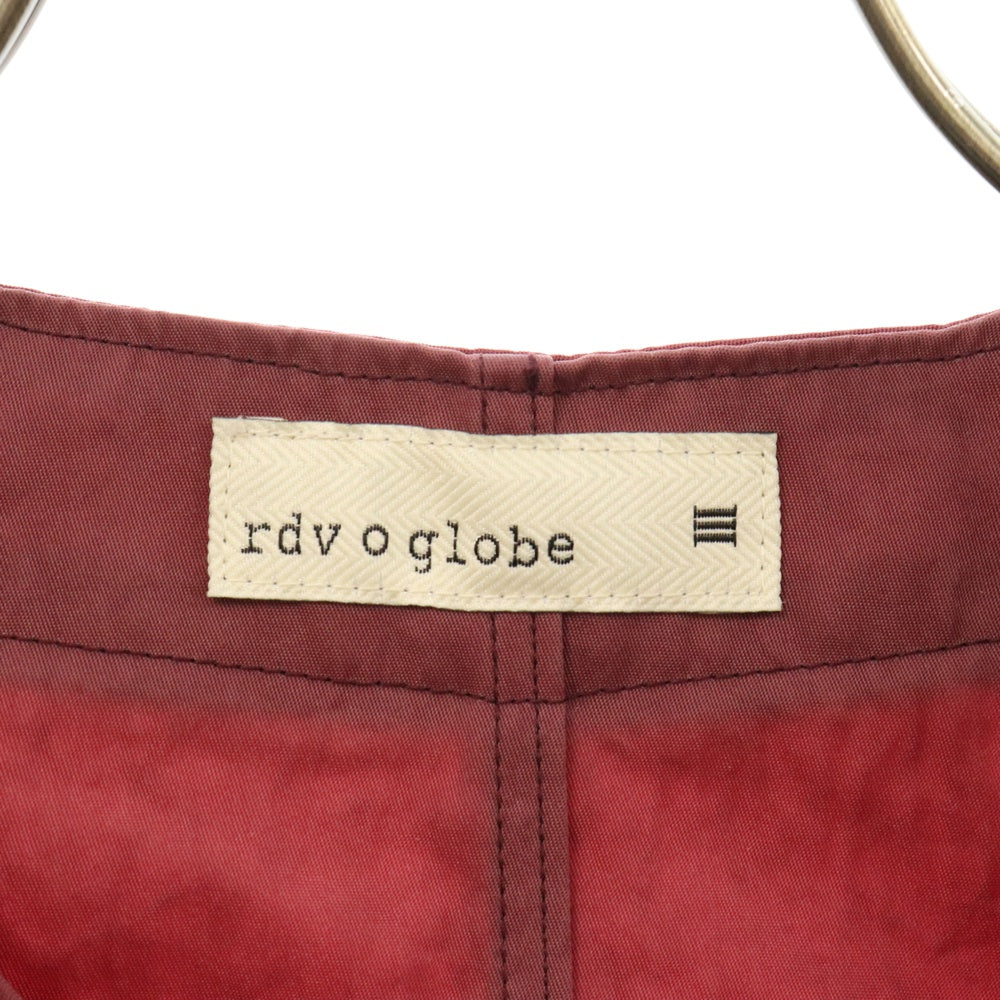 rdv o globe(ランデヴーオーグローブ) ナイロンベースボールシャツ 長袖シャツ レッド 182CH006