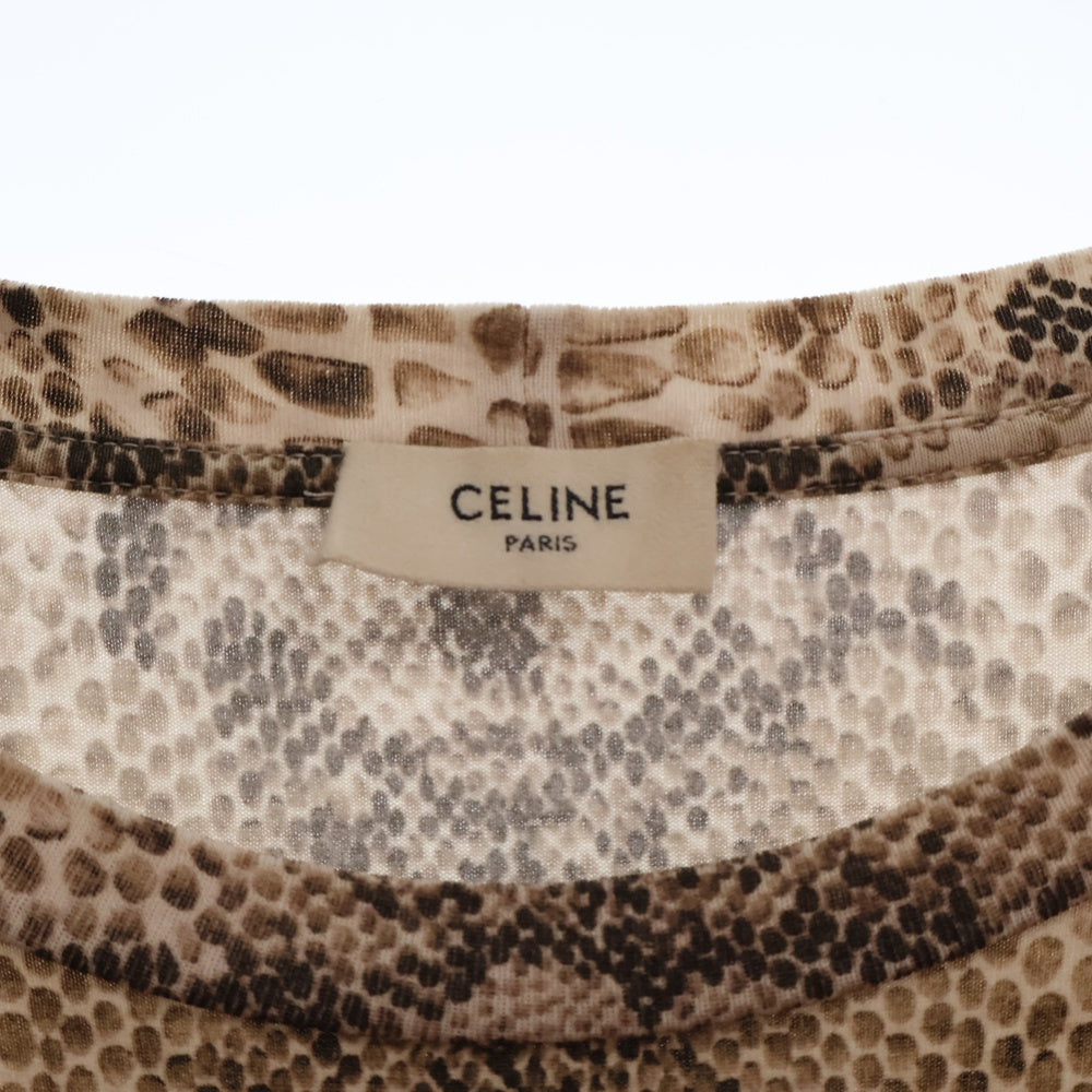 CELINE(セリーヌ) 22SS Serpent Python Print Logo Loose Tee サーペント パイソン総柄半袖Tシャツ ベージュ 2X681307H