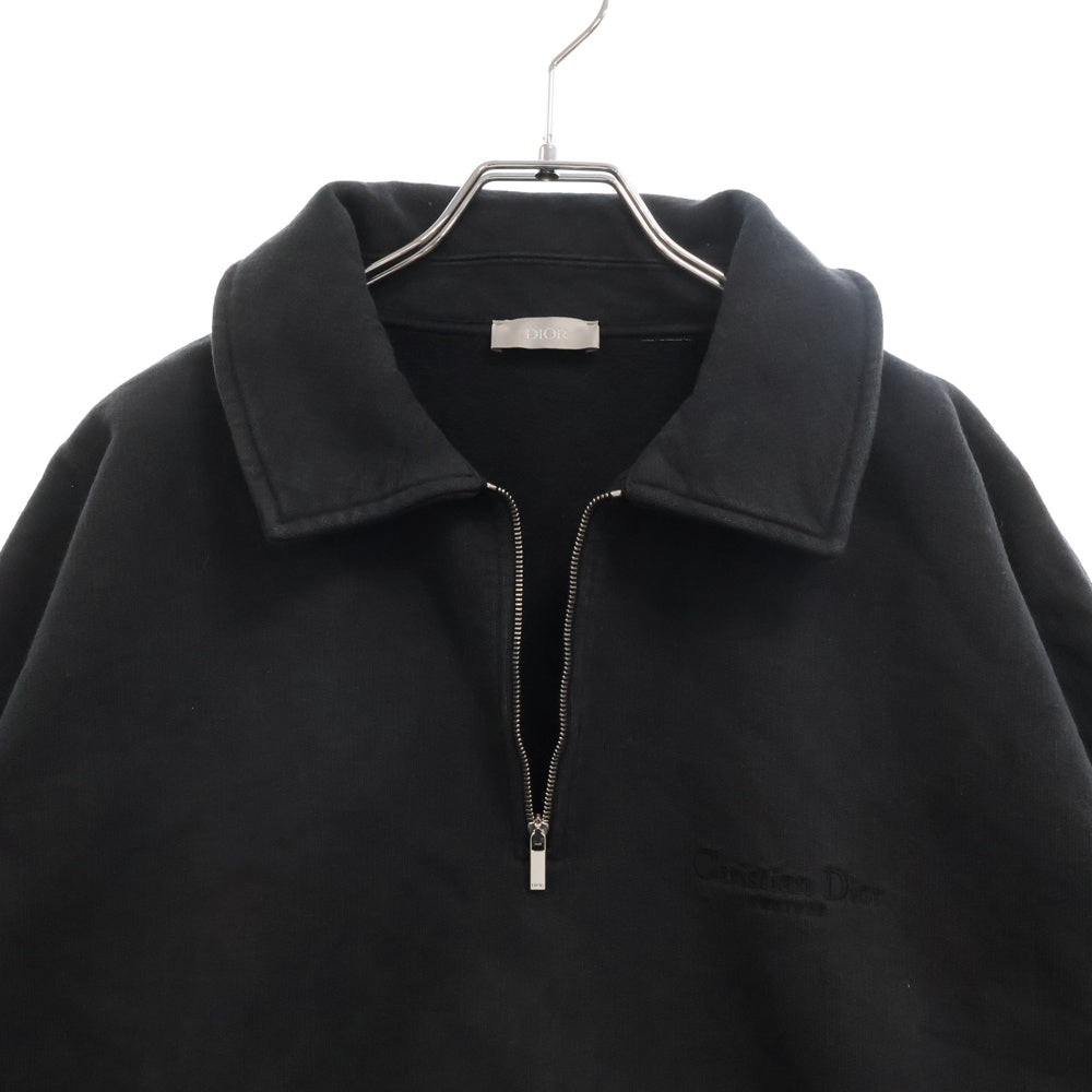 DIOR(ディオール) 22AW ロゴ刺繍ハーフジップスウェットトレーナー ブラック 313J650A0807