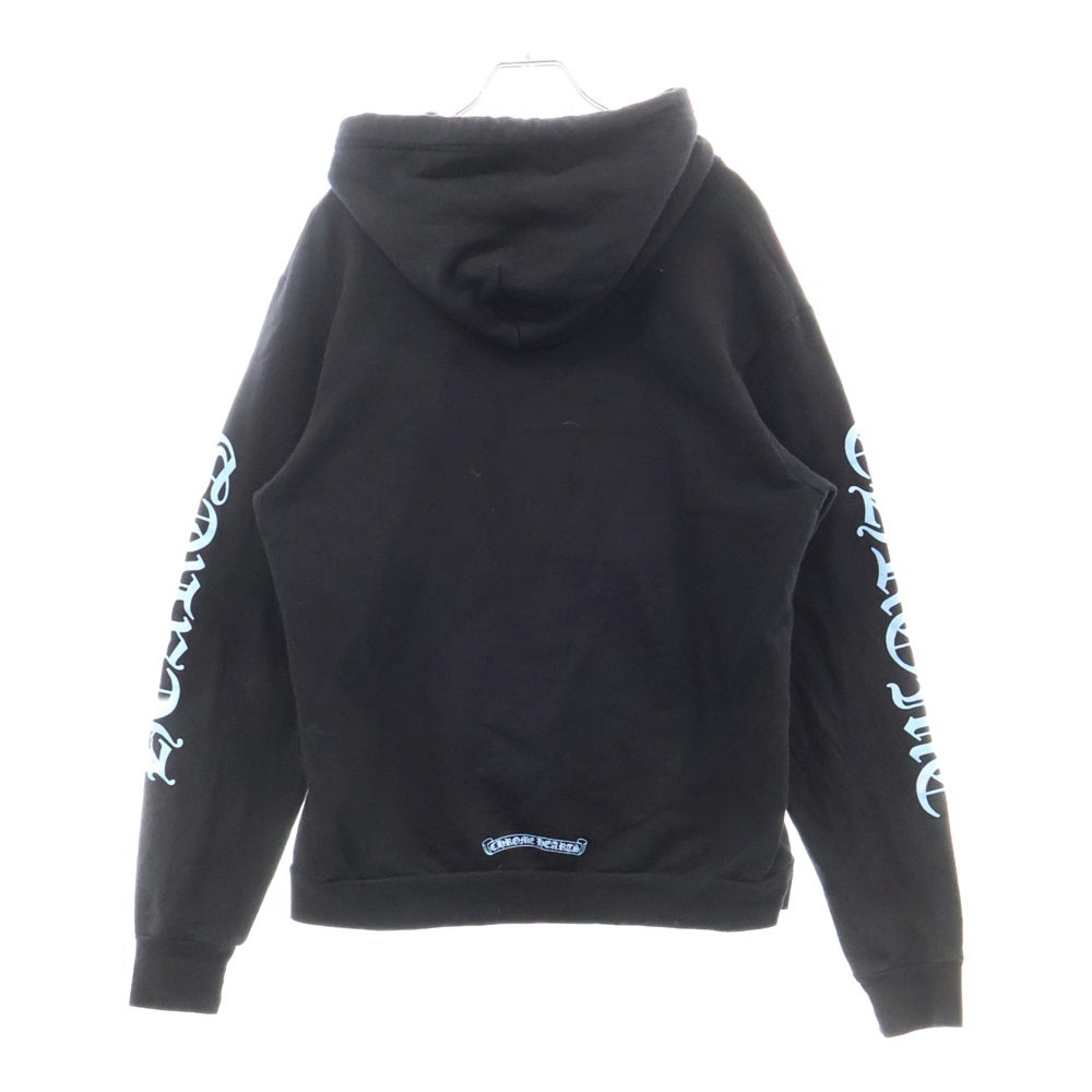 CHROME HEARTS(クロムハーツ) SWTSHRT PLVR プルオーバーパーカー フーディー 袖英字プリント ブラック/ブルー