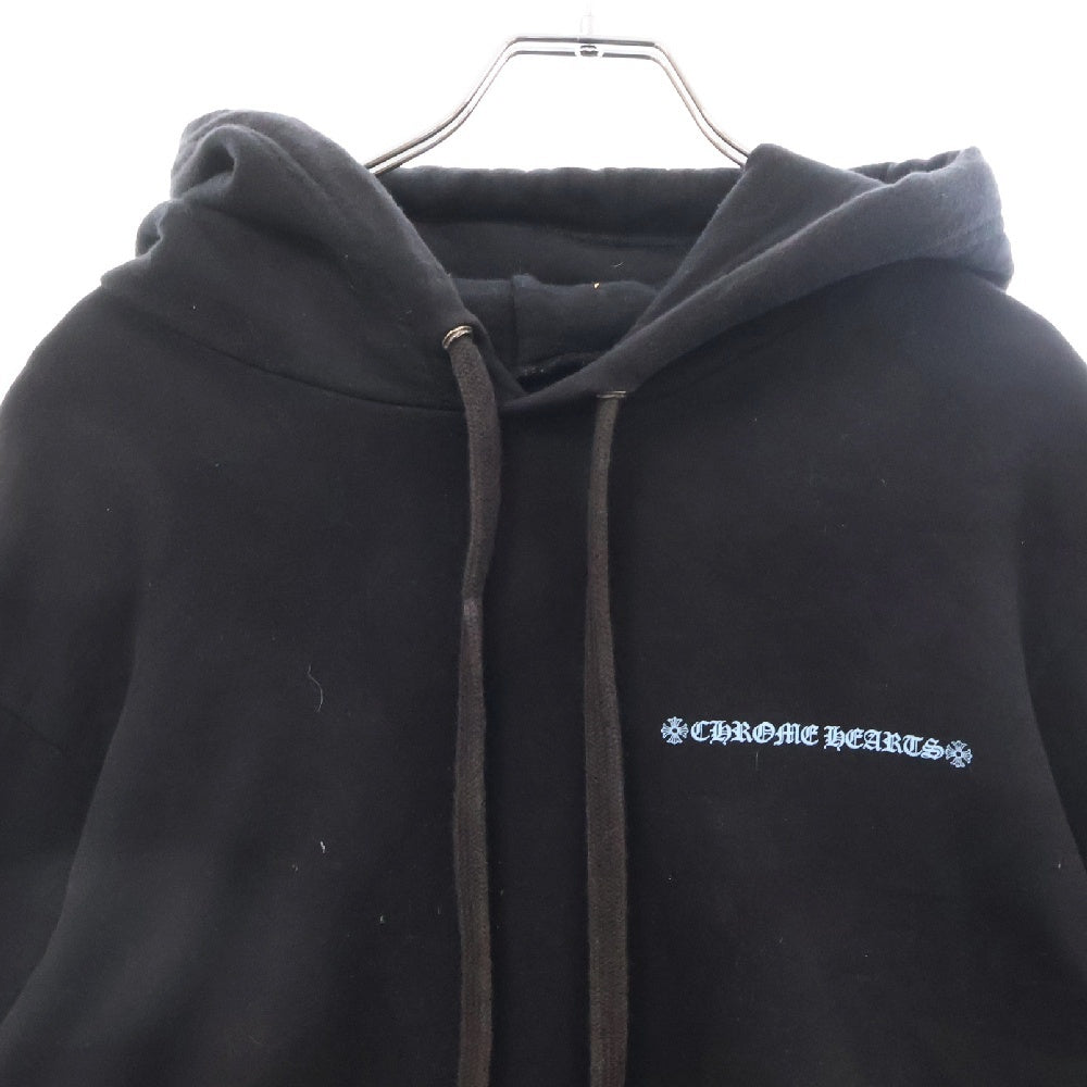 CHROME HEARTS(クロムハーツ) SWTSHRT PLVR プルオーバーパーカー フーディー 袖英字プリント ブラック/ブルー