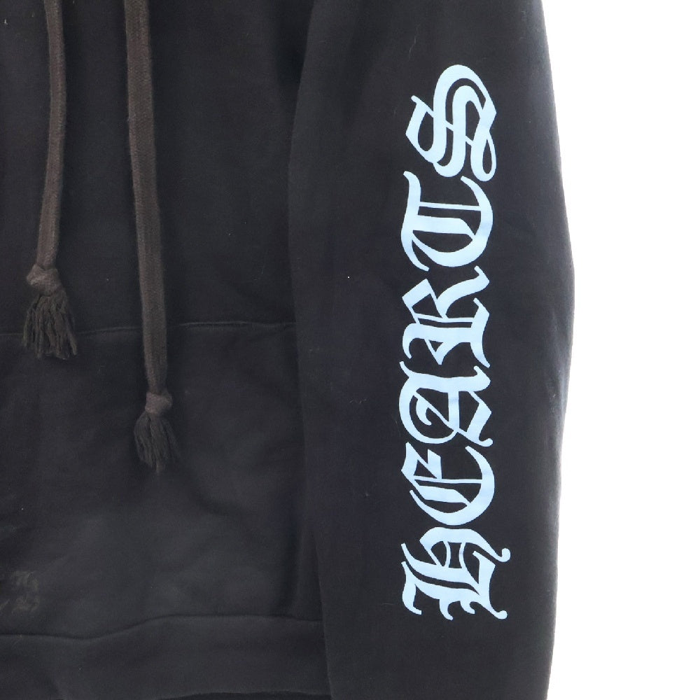 CHROME HEARTS(クロムハーツ) SWTSHRT PLVR プルオーバーパーカー フーディー 袖英字プリント ブラック/ブルー