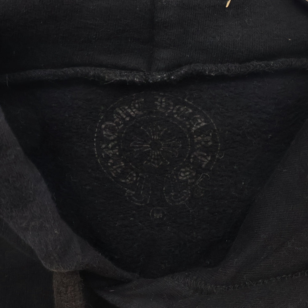 CHROME HEARTS(クロムハーツ) SWTSHRT PLVR プルオーバーパーカー フーディー 袖英字プリント ブラック/ブルー