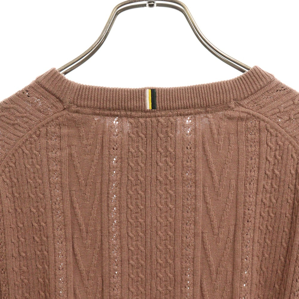 KITH(キス) 21SS Tilden Vintage Crewneck Sweater ロゴ刺繍 クルーネックニットセーター ブラウン KH2658