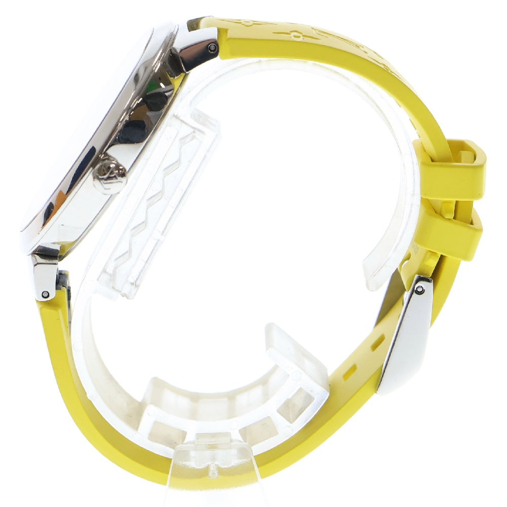 LOUIS VUITTON(ルイヴィトン) Tambour Slim Monogram タンブール スリム モノグラム 8Pダイヤ クォーツ時計 腕時計 ホワイト/イエロー Q1E01