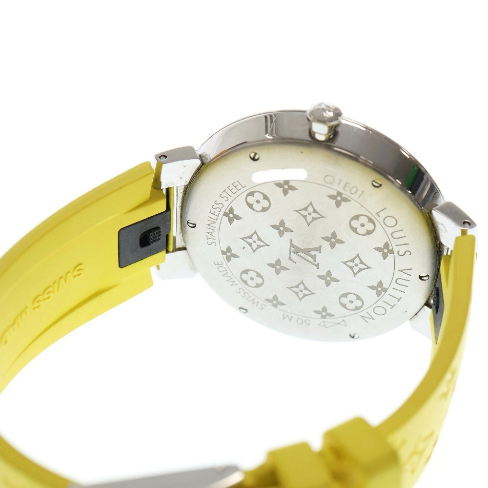 LOUIS VUITTON(ルイヴィトン) Tambour Slim Monogram タンブール スリム モノグラム 8Pダイヤ クォーツ時計 腕時計 ホワイト/イエロー Q1E01