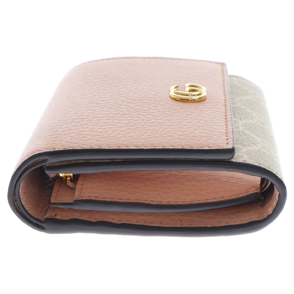 GUCCI(グッチ) GG Marmont Leather Wallet GGマーモント レザーウォレット 財布 ピンク/ベージュ 598587