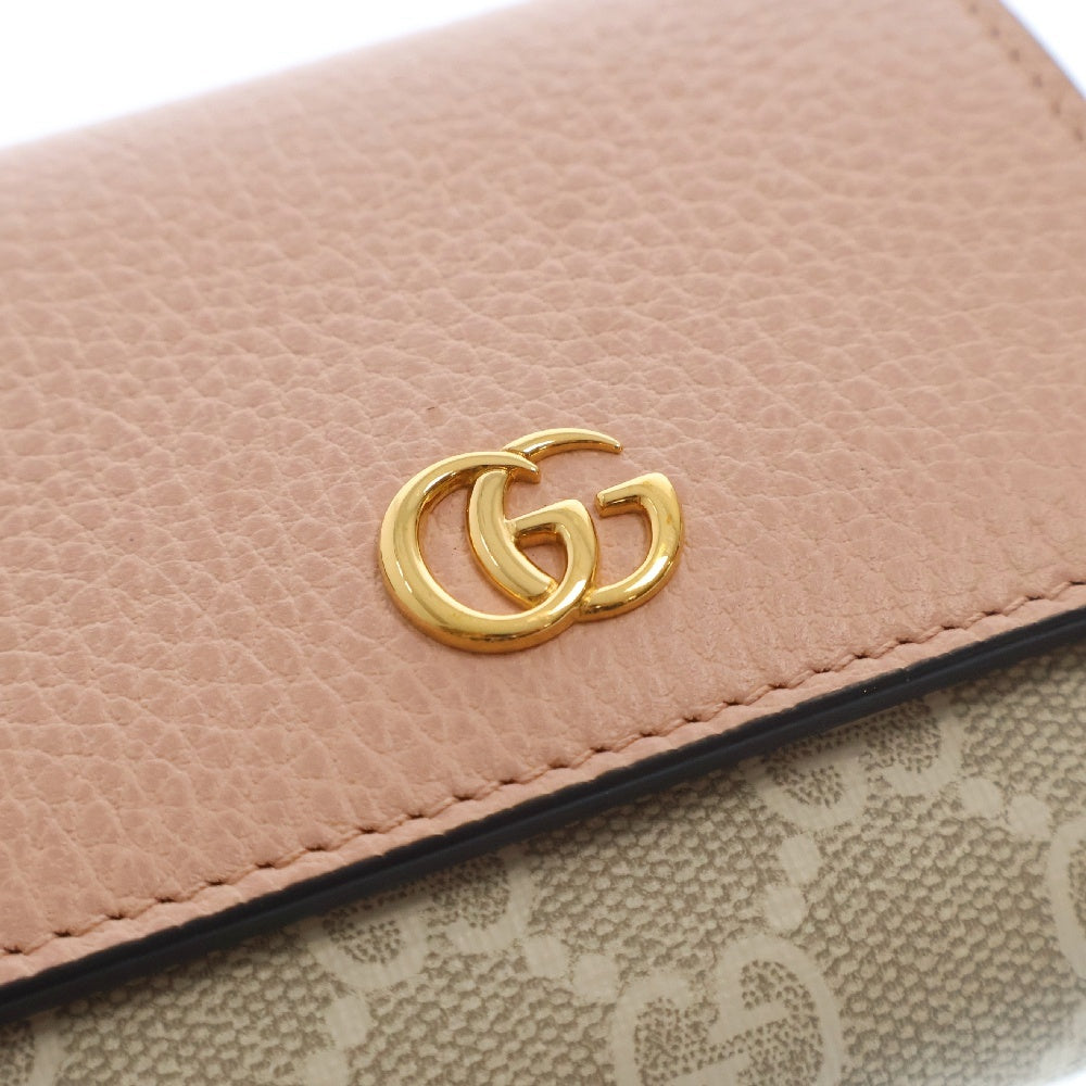 GUCCI(グッチ) GG Marmont Leather Wallet GGマーモント レザーウォレット 財布 ピンク/ベージュ 598587