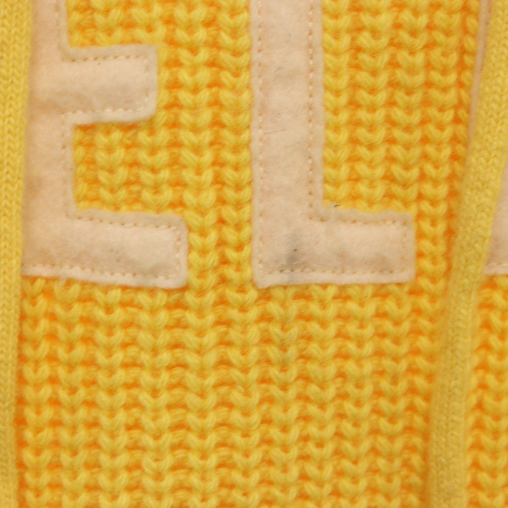 CELINE(セリーヌ) Wool Knit Hoodie フロントロゴ プルオーバーニットパーカー フーディー イエロー 2A85W423P