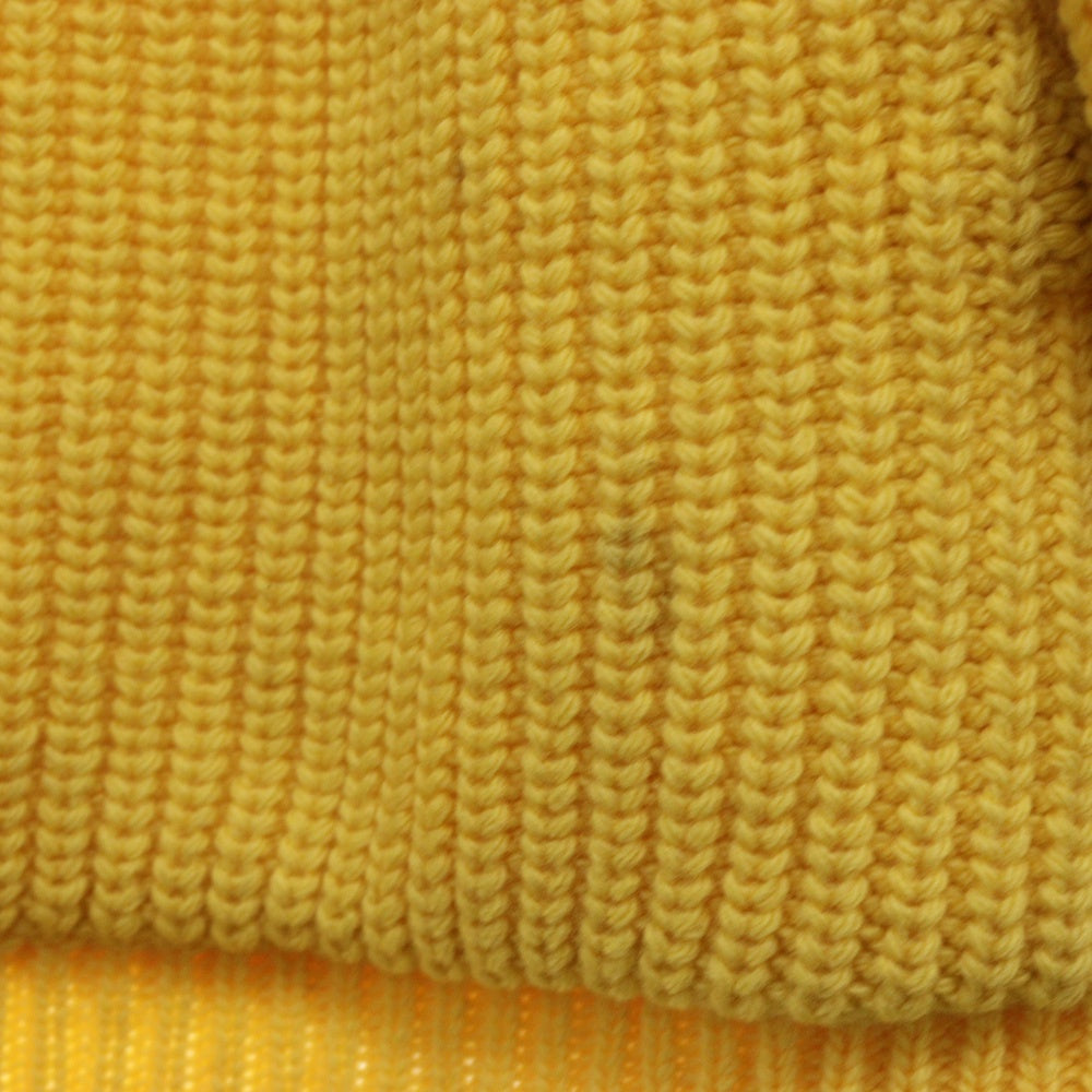 CELINE(セリーヌ) Wool Knit Hoodie フロントロゴ プルオーバーニットパーカー フーディー イエロー 2A85W423P