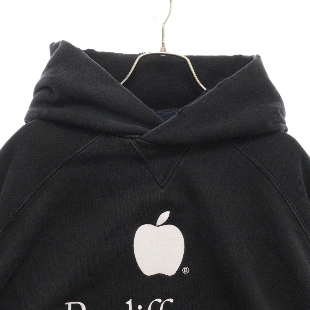 BALENCIAGA(バレンシアガ) 22AW Be differrent Hoodie デストロイ加工 Be differrent刺繍レイヤードプルオーバースウェットパーカー フーディー ブラック 720406 TNVB4