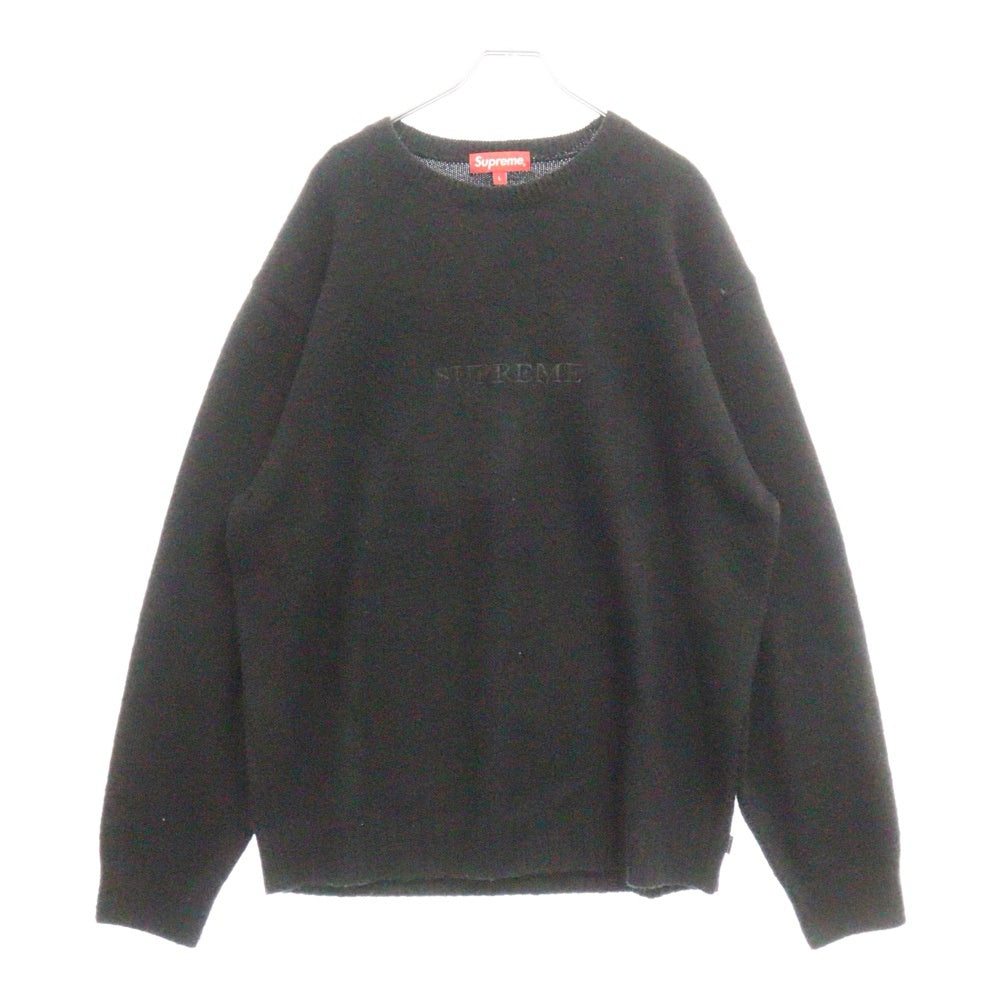 SUPREME(シュプリーム) 23AW Pilled Sweater ロゴ ウール クルーネックニットセーター ブラック