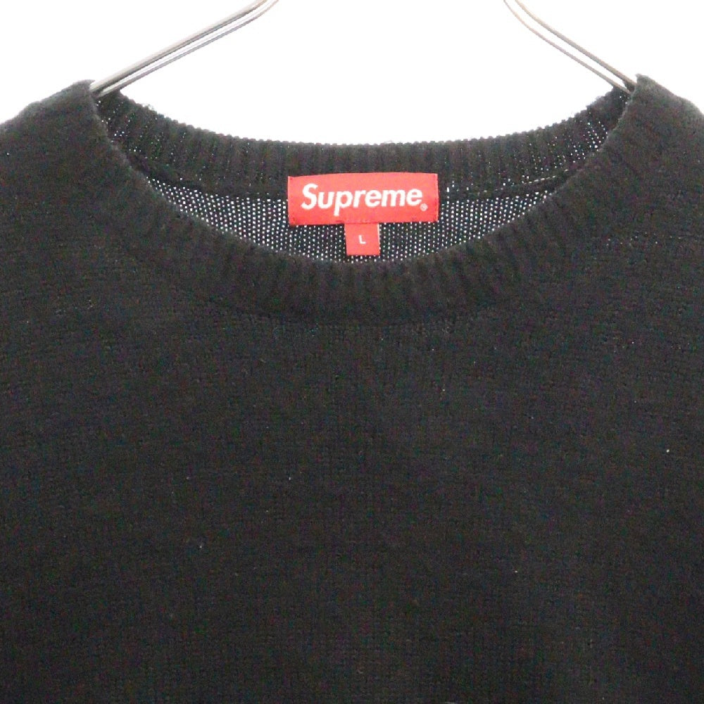 SUPREME(シュプリーム) 23AW Pilled Sweater ロゴ ウール クルーネックニットセーター ブラック