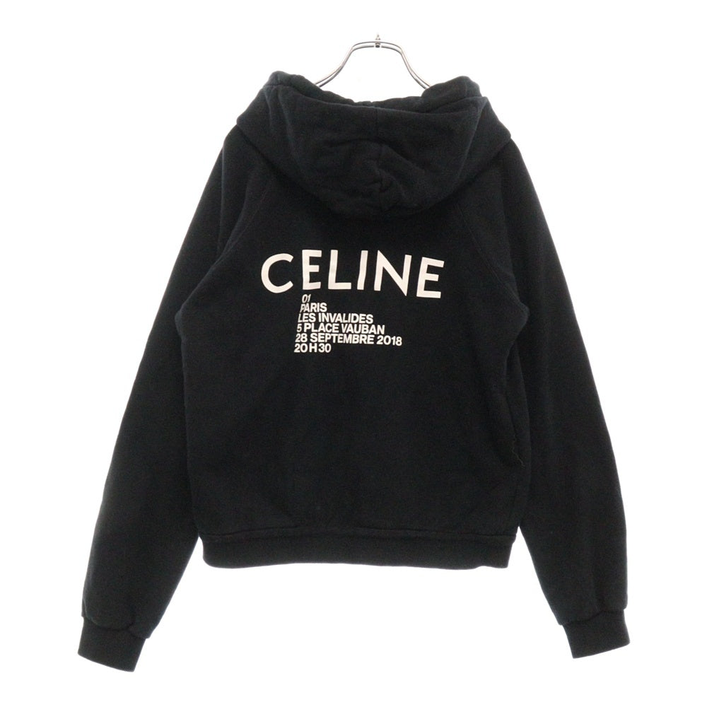 CELINE(セリーヌ) Back Logo Cotton Hoodie 2Y005632E バックロゴ コットン プルオーバースウェットパーカー フーディー レディース ブラック