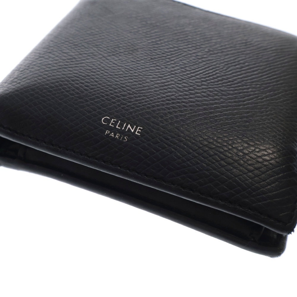 CELINE(セリーヌ) Calfskin Logo Leather Wallet 10C873BEN.38SI カーフスキン ロゴレザー ウォレット 二つ折り財布 ブラック