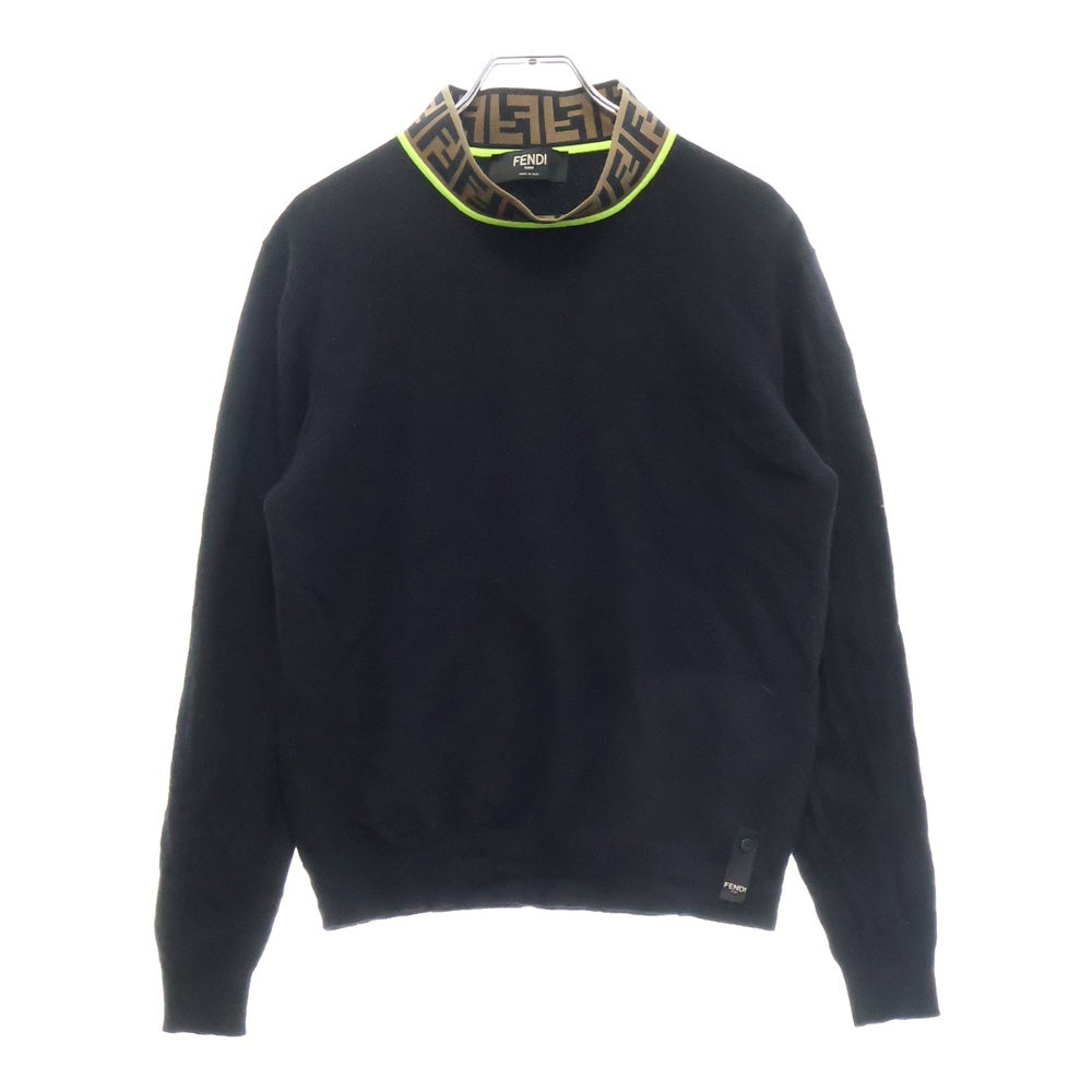 FENDI(フェンディ) FF Logo Sweater FFロゴ ズッカ柄 ハイネックセーター ニット ブラック FZZ411