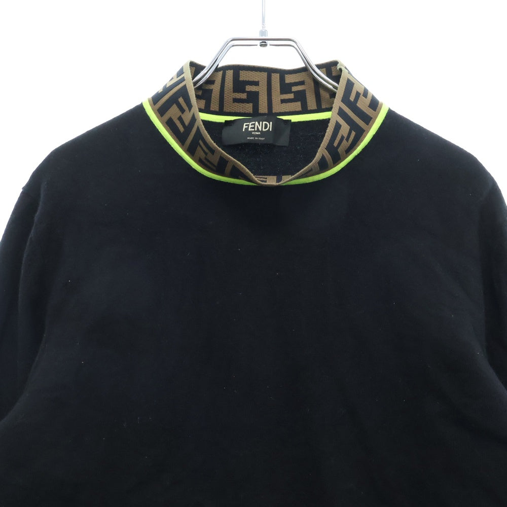 FENDI(フェンディ) FF Logo Sweater FFロゴ ズッカ柄 ハイネックセーター ニット ブラック FZZ411