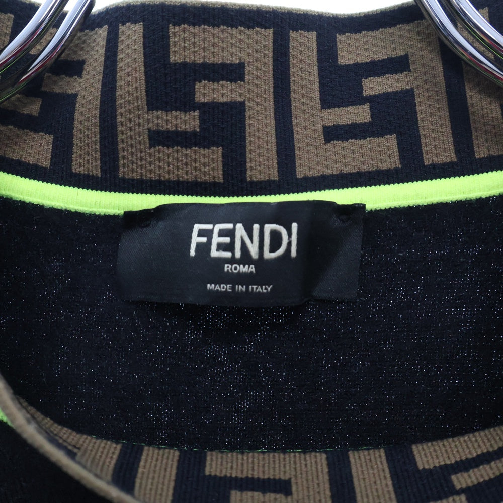 FENDI(フェンディ) FF Logo Sweater FFロゴ ズッカ柄 ハイネックセーター ニット ブラック FZZ411