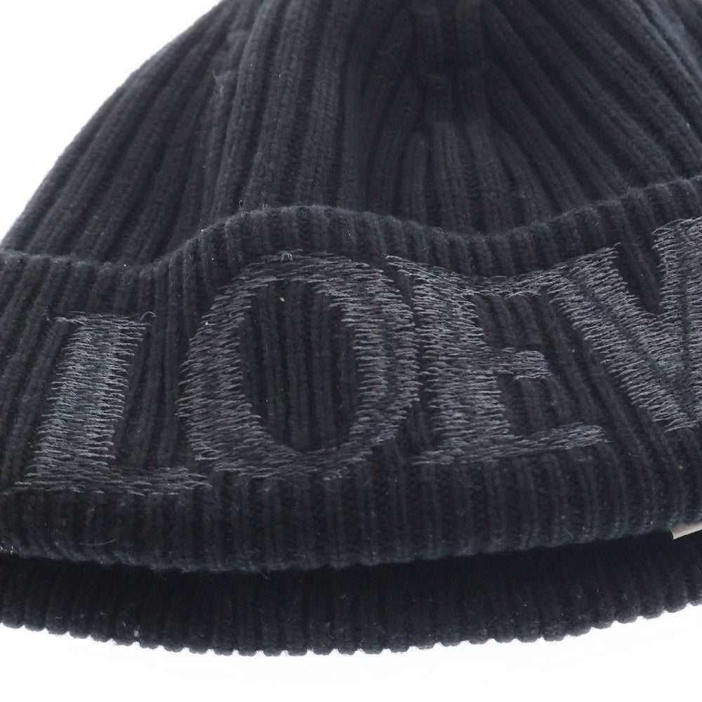 LOEWE(ロエベ) Wool Logo Beanie F540257X23 ウール ロゴビーニー ニット帽 ブラック