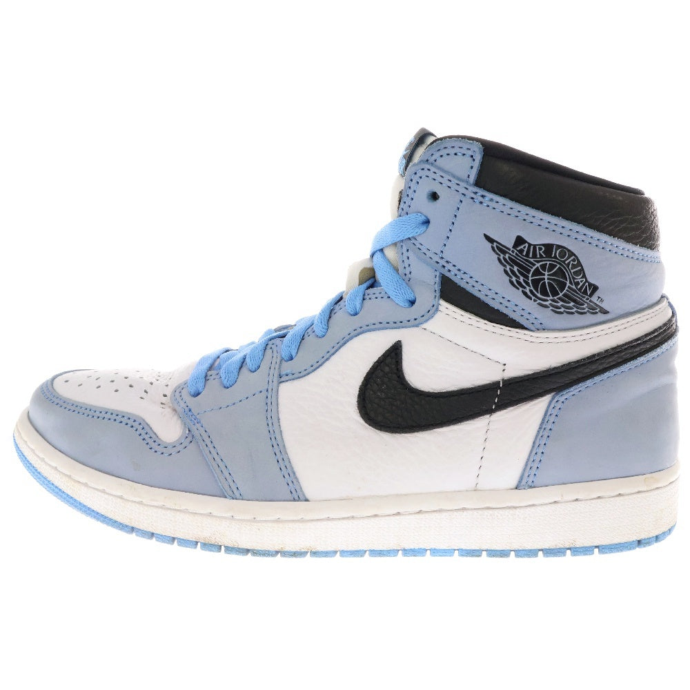 NIKE(ナイキ) AIR JORDAN 1 RETRO HIGH OG UNIVERSITY BLUE エアジョーダン1 レトロ ユニバーシティブルー ハイカットスニーカー ブルーUS9.5/27,5cm 555088-134