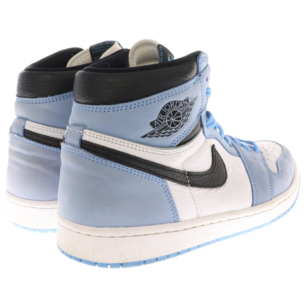 NIKE(ナイキ) AIR JORDAN 1 RETRO HIGH OG UNIVERSITY BLUE エアジョーダン1 レトロ ユニバーシティブルー ハイカットスニーカー ブルーUS9.5/27,5cm 555088-134
