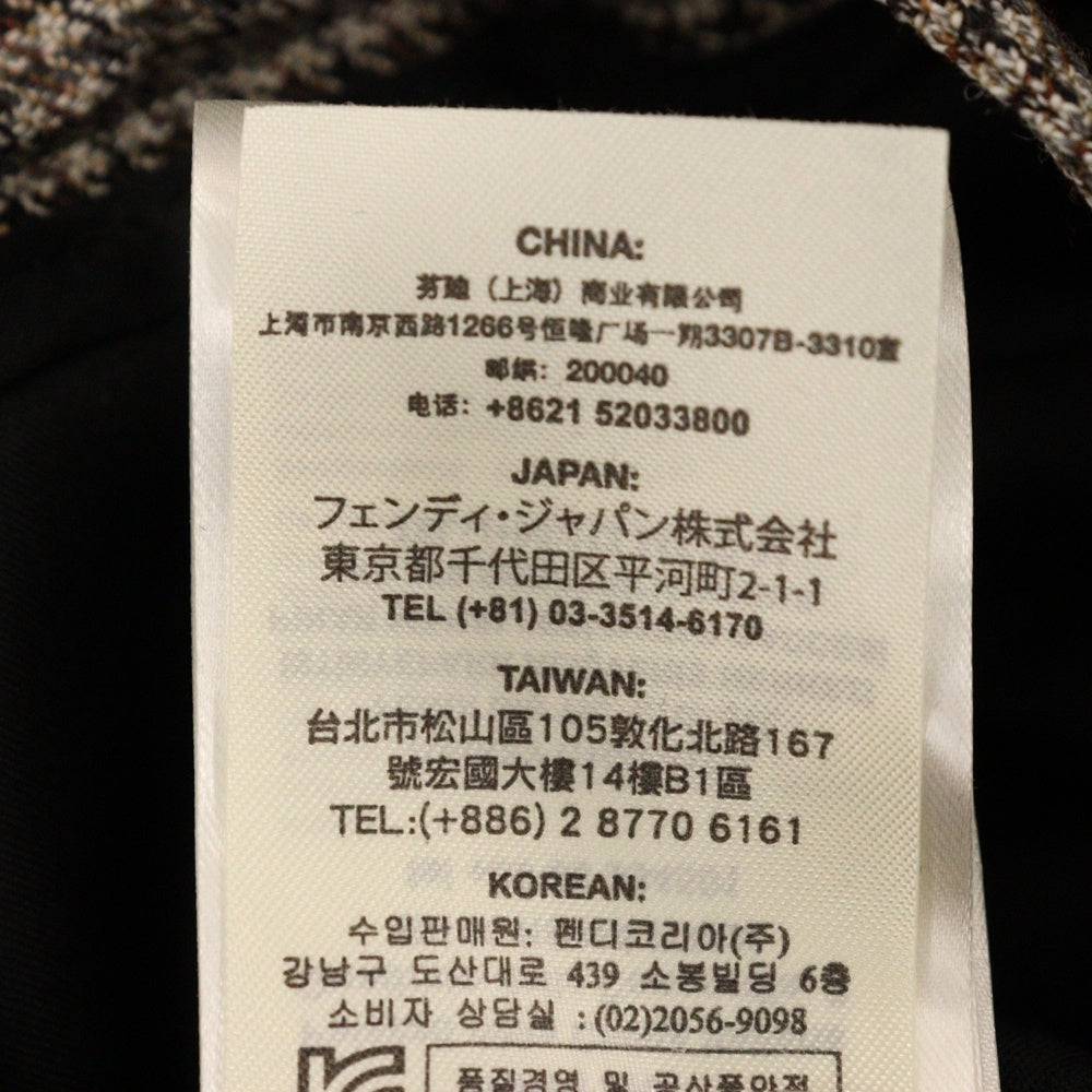 FENDI(フェンディ) 千鳥格子柄スラックスパンツ センタープレス ベージュ FB0479