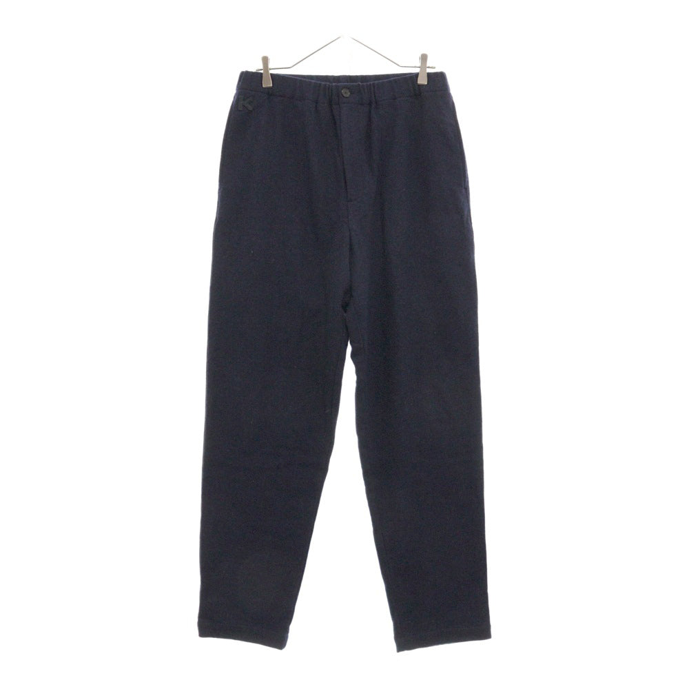 KENZO(ケンゾー) Wool Logo Patch Straight Pants FB65PA5001RB ウール ロゴパッチ ストレートパンツ ネイビー