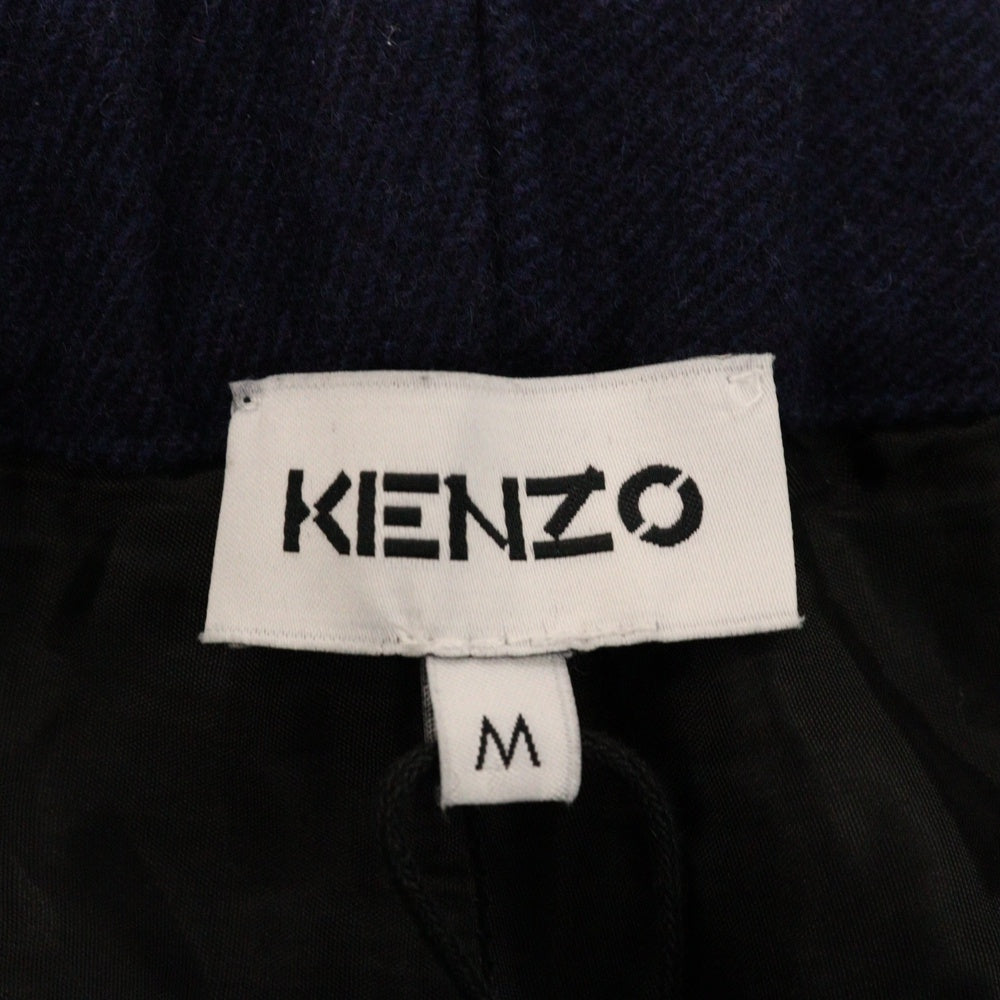KENZO(ケンゾー) Wool Logo Patch Straight Pants FB65PA5001RB ウール ロゴパッチ ストレートパンツ ネイビー