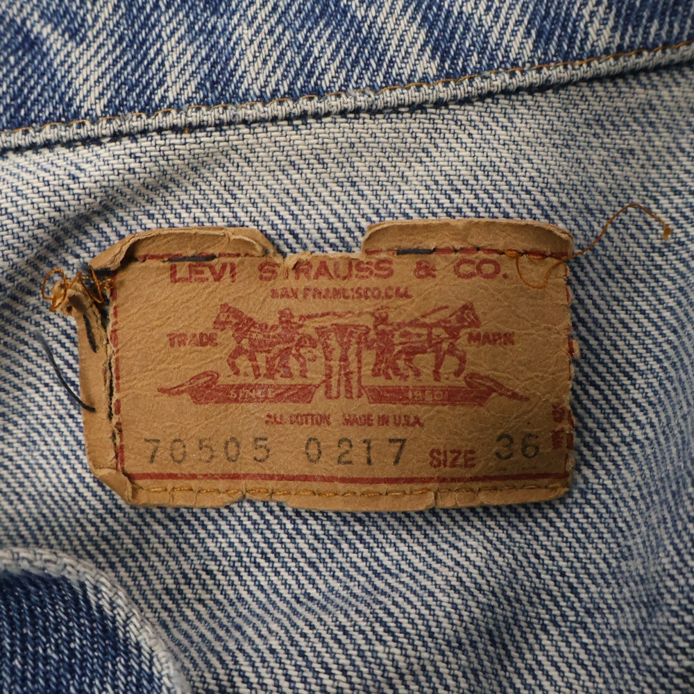 Levi's(リーバイス) 70s VINTAGE 70505 0217 SMALL E ヴィンテージ スモールE ボタン裏1 デニムジャケット インディゴ