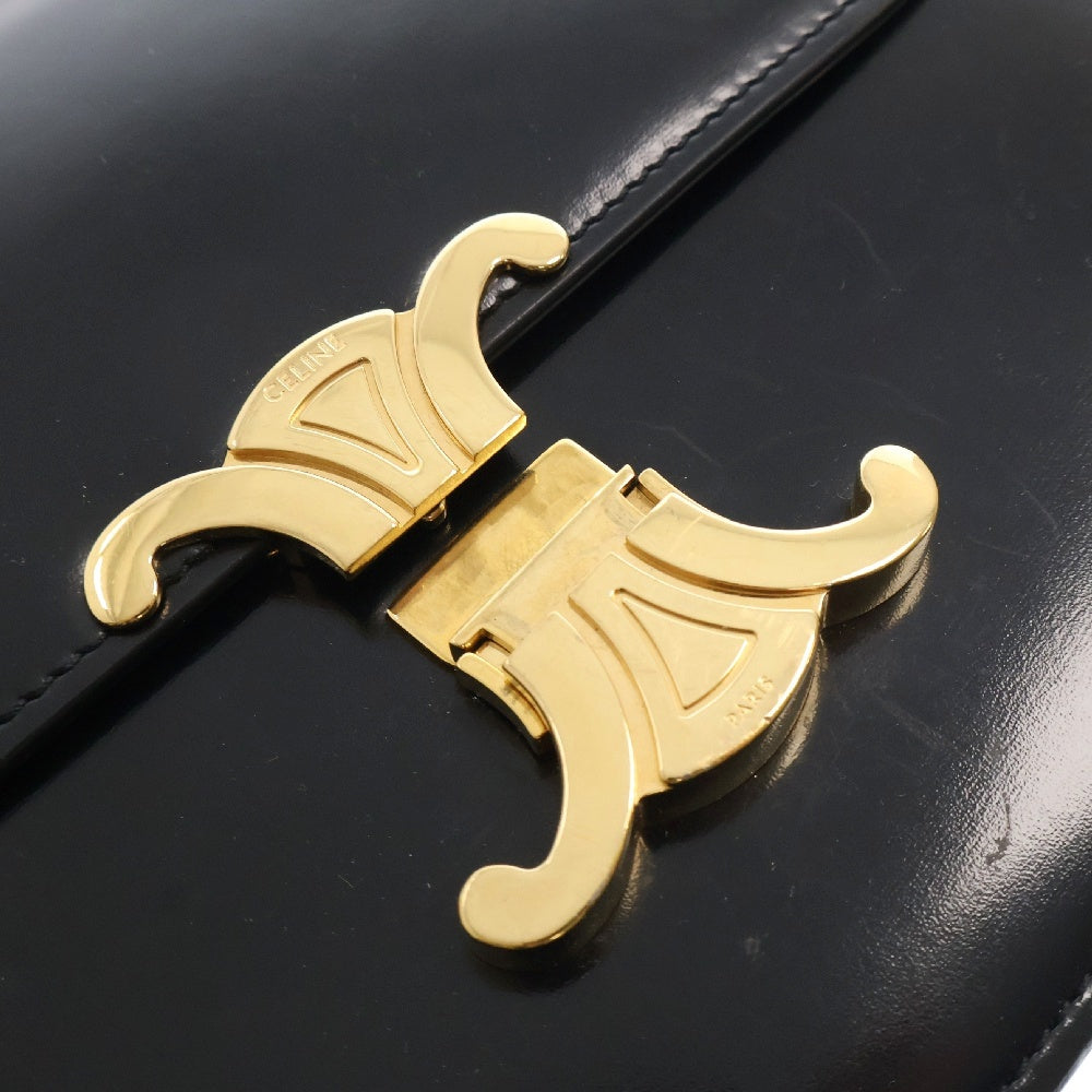 CELINE(セリーヌ) Classic triomphe shoulder bag クラシックトリオンフレザーショルダーバッグ ブラック 187363BF4.38NO