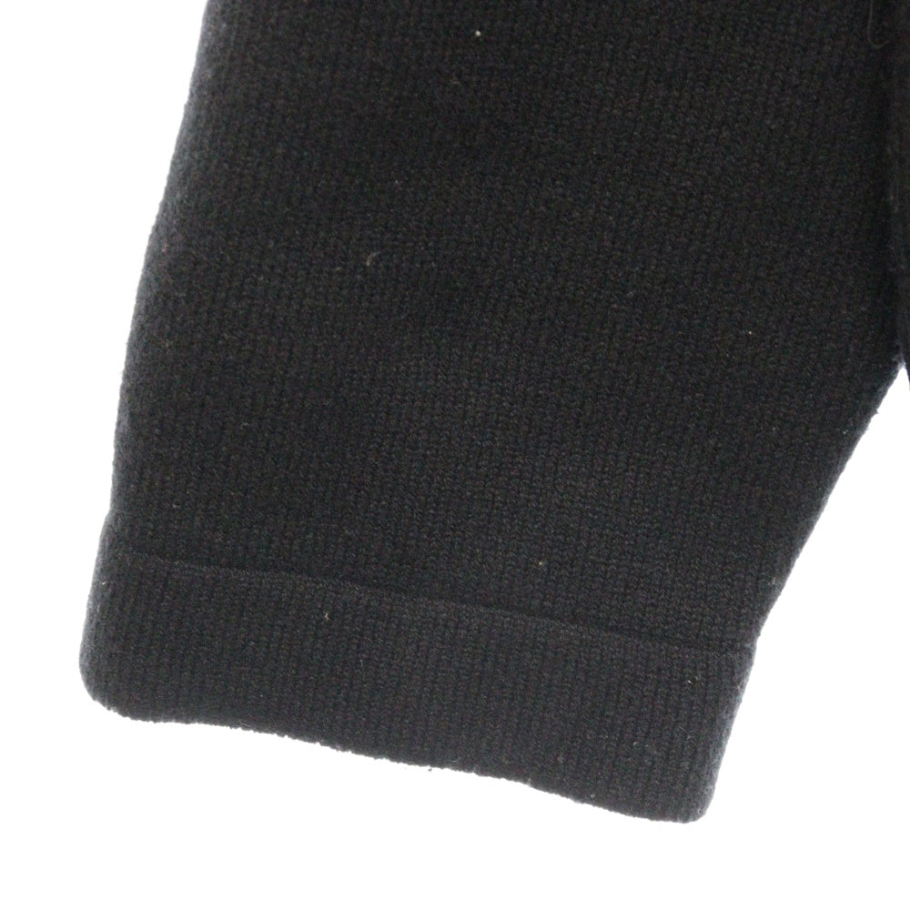 CHROME HEARTS(クロムハーツ) SAILIN ON ZIP HD Cashmere Knit Zipup Hoodie セメタリークロス刺繍 カシミヤニットジップパーカー フーディ ブラック